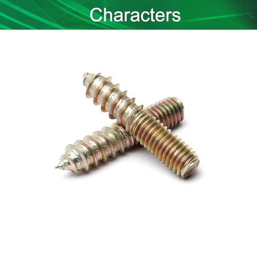 Image of 10Pcs Carbon Steel Double Headed Hanger Bolts 1.57 inch Length Self-Tapping Screw for Furniture Installation M8x40 Bronze