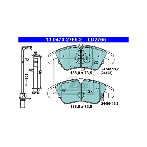 ATE 13047027652 Motorcraft Kit de plaque