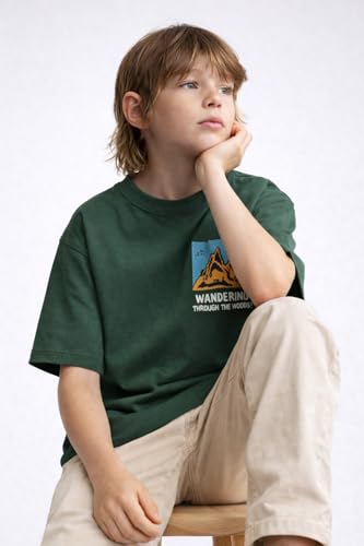 Image of Alan Jones Clothing Boys Oversized Cotton Printed T-Shirt | Round Neck, Short Sleeves, Casual Wear
