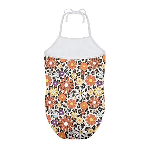 Image of Pinupub Girls Cute Swimsuit One Piece Bathing Suit Sleeveless Halter Neck Swimwear Beachwear