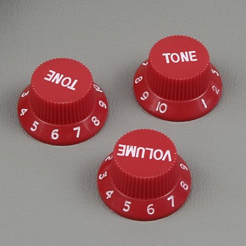 FLEOR Speed Control Knobs 2T1V Guitar Knob Set Red Fit ST Style Electric Guitar Part