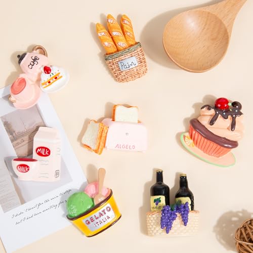 Set de 7 imanes decorativos para refrigerador de resina miniatura 7