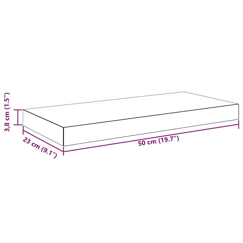 vidaXL Set di 4 mensole sospese da parete moderne, in MDF grigio a nido d'ape, struttura in metallo, sistema di montaggio invisibile
