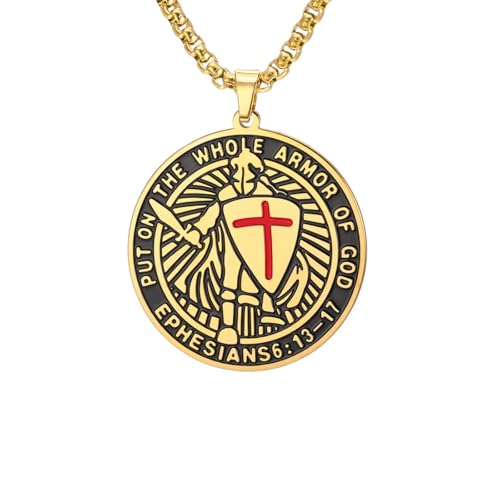 Talisman de vaillance et courage en pendentif bouclier des templiers