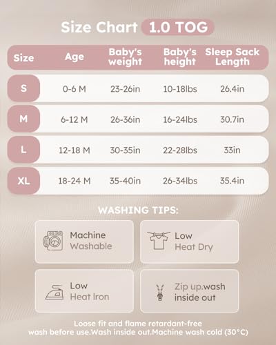 Image of Yoofoss Rayon Made from Bamboo Baby Sleep Sack 0-6 Months 1.0 Tog Baby Wearable Blanket, Super Soft Infant Toddler Sleeping Sack 2-Way Zipper