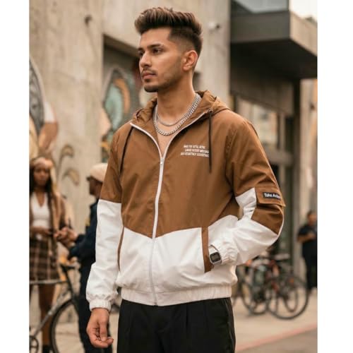 Image of Wind Cheater For Men | Winter Jacket For Men Back Print | Light Weight Men Jacket (Pack Of 1)