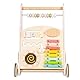 COIL Babywalker Lauflernwagen 3in1, Kinderwagen aus Holz, Lernspielzeug, ab 12 Monaten (Rosa)