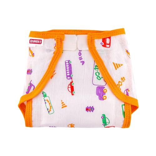 Image of Welcro Nappy For Babies, Reusable, Washable Soft Muslin Cotton Nappy /Langot for New Born Baby | Gentle on Baby Skin | Helps in Potty Training | 6-9 months | Pack of 10 | Printed