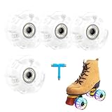 Ruedas de Patines cuádruples, Ruedas de Patines de 4 Piezas, Ruedas de Repuesto de Patines silenciosos para Patinaje cuádruple de Velocidad en Interiores