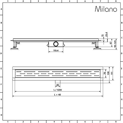 Milano Nero - Floating Glass Walk in Wet Room Shower Enclosure with Screen, Support Arms and Shower Drain - Black - Image 6