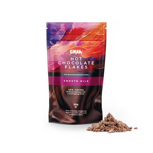 Milk Hot Chocolate Flakes 250g Real Chocolate Flakes for Luxuriously Smooth Café-Style Hot Chocolate Ethically Sources 40% Single-Origin Colombian Cocoa Palm Oil Free
