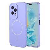 UPLAI Magnetico Cover per Honor 200 Lite 5G, Ultra Sottile Setoso Silicone Liquido Antiurto Custodia con Protezione Fotocamera, Premio TPU Fodera Fibra Caso. Viola