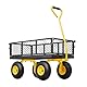 VEVOR Bollerwagen 226,80 kg, Transportwagen, Gartenwagen, Gerätewagen, Handwagen mit 10 Zoll großen Geländereifen, abnehmbaren Seitenteilen aus Netzmaterial und um 180° drehbarem Griff, Gelb/Schwarz