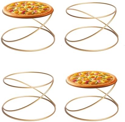 Amazon.com | MyGift Modern Gold Tone Metal Wire Spiral Pizza Pan ...