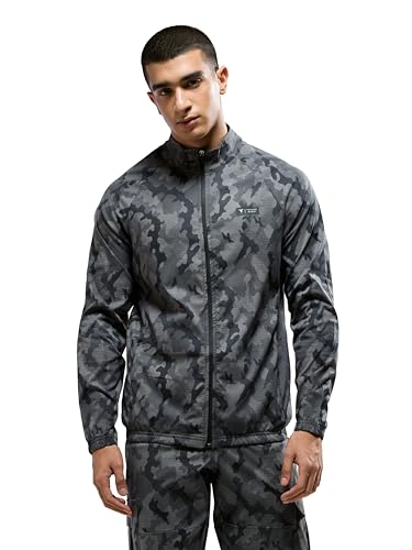 Image of TECHNOSPORT Men's Slim Fit Printed Regular Jacket With TS Flexi, SPF50+, Quick Dry for Regular Use