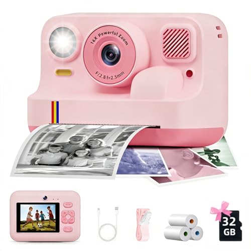 Instant Print Camera for Kids - 1080P Portable