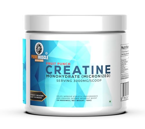 Image of Primemuscle Nutritions Creatine Monohydrate Powder (100g, Fruit Punch)