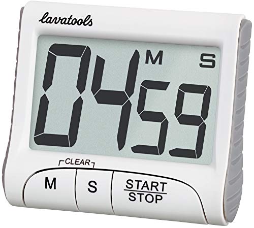 Lavatools KT1 Digital Kitchen Timer & Stopwatch, Large Display, Bold Digits, Simple Operation