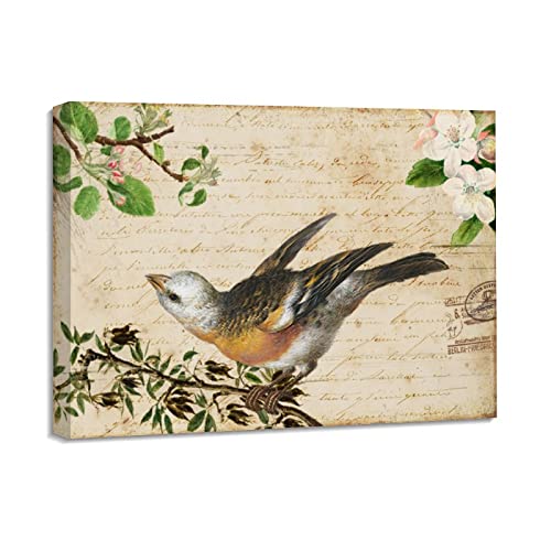 Toile murale encadrée oiseaux et fleurs, le cadeau de crémaillère idéal