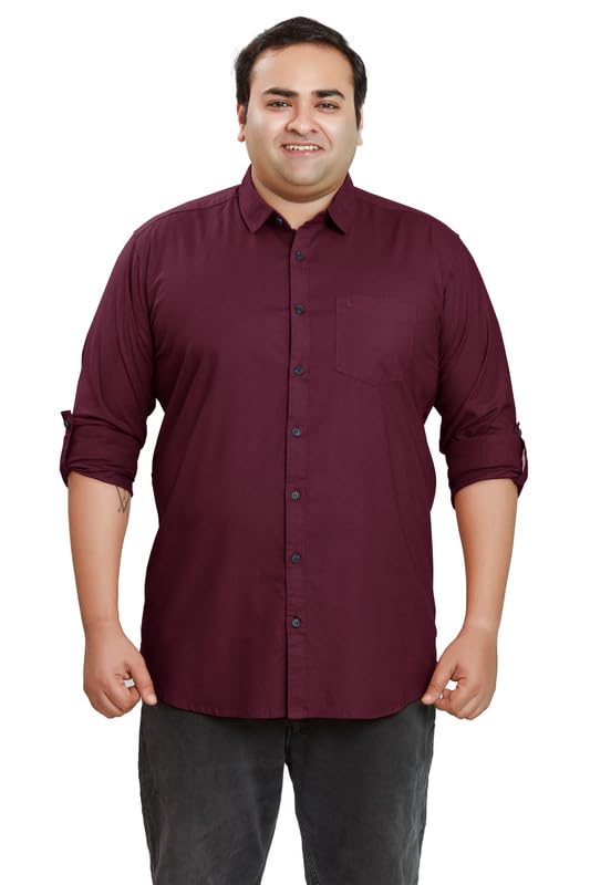 Image of BE ACTIVE Plus Size Lycra Cotton Satin for Men Shirts|| All Plus Size Men|| Cotton Stylish Full Sleeves Shirt for Men
