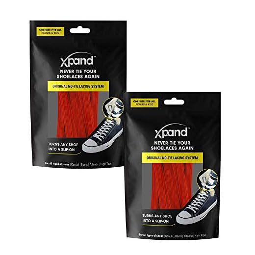 Xpand No Tie Shoelaces System with Elastic Laces - One Size Fits All Adult and Kids Shoes (Pack of 2)