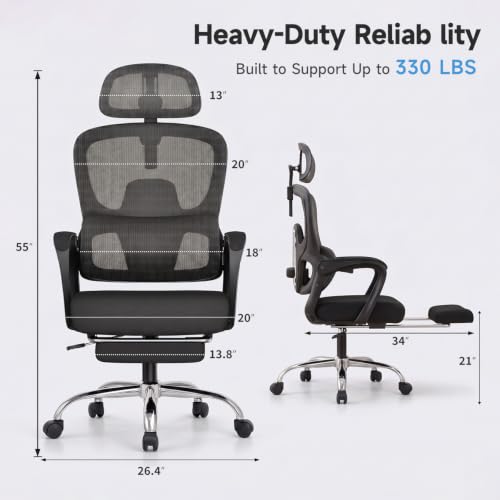 Humergo Ergonomic Office Chair w/ Footrest and Lumbar Support, 69.99 w/ 50% Off Code + 50% Off Code 00V744WF - image 2