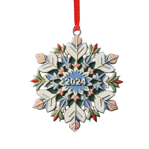 Christmas Ornaments 2024 Christmas Tree Ornament Handcrafted Stainless Steel DIY Hanging for Christmas Trees Home Party Party Gifts (Snowflakes-1)