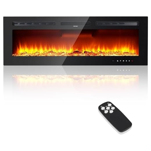 Chimenea Eléctrica 3D Chimenea de Pared Eléctrica de 50" (127 cm) con Calefacción, 12 Modos de Color LED Efecto Llama, Estufa de Chimenea de 900/1800 W, Chimenea Empotrada y Montada en Pared