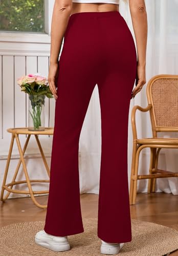 Women's High Waisted Drawstring Waist Wide Leg Solid Color Pants Sweatpants Casual Loose Yoga Pants with Pockets4