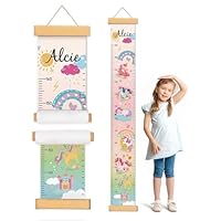 Woodemon Personalize Name Growth Chart for Kids, Unicorn Kids Growth & Measuring Chart, Growth Chart for Wall, Height Measure Wall Chart Bedroom Nursery Wall Decoration,Playroom Essentials