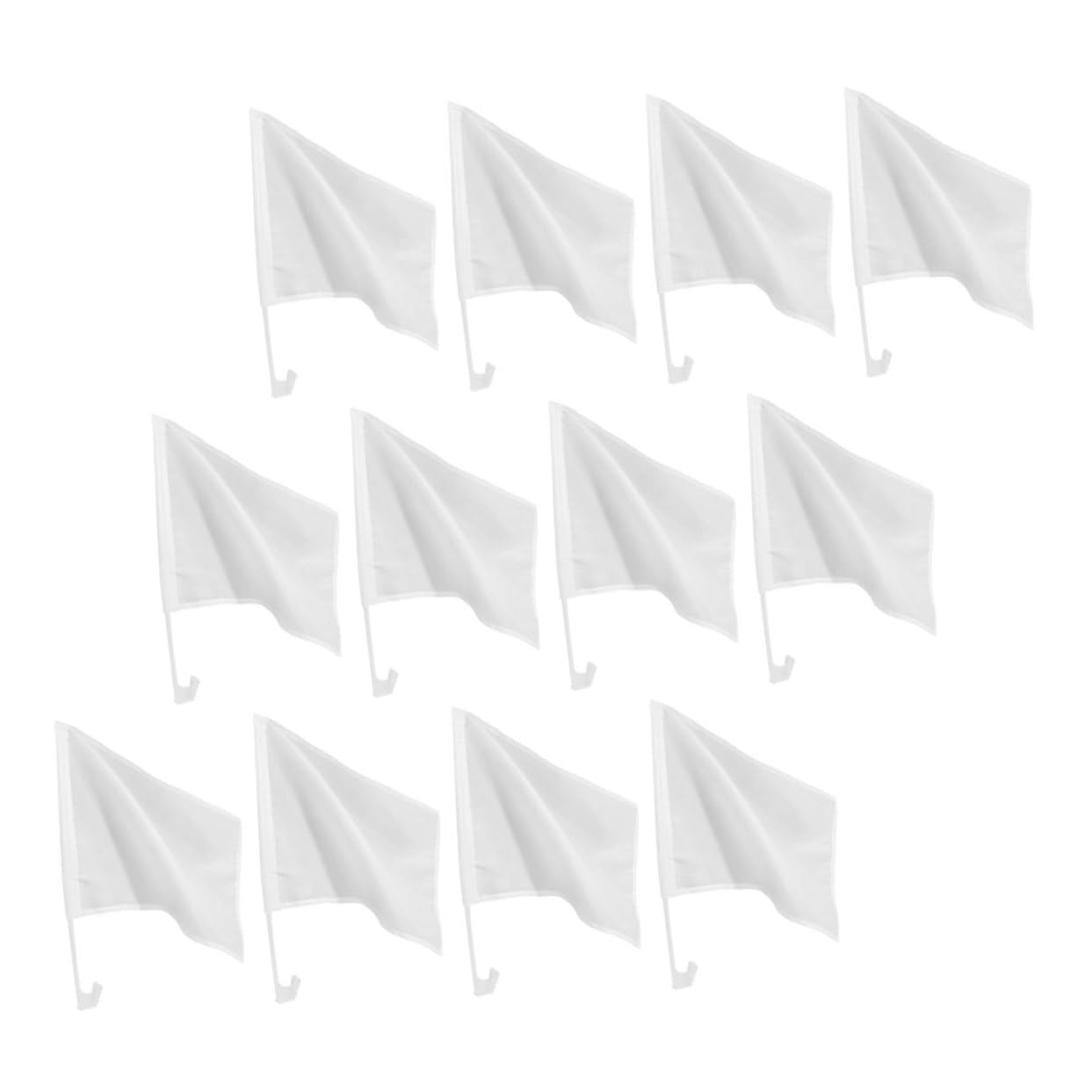 Drapeaux à main vierges Homoyoyo pour voiture avec support de fenêtre, lot de 12