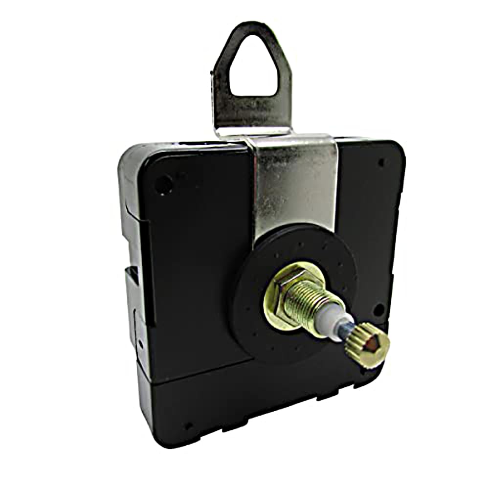 Dans Clock Shop Black New Replacement Ticking Quartz High Torque Clock Movement Mechanism Motor - Gold Thread Length 11.7Mm - Total Shaft Length 20Mm - Width 7Mm