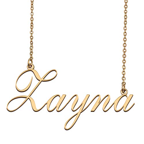 HUAN XUN Custom Personalized Name Necklace in Golden Silver for Women Zayna