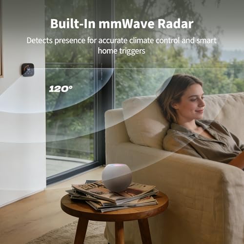Aqara Smart Thermostat W200 with Apple Adaptive Temperature & Clean Energy Guidance, 4" Touchscreen, Matter Controller, Built-in Radar Sensor, Works with Apple Home, Siri, Google Assistant, Alexa — view 6