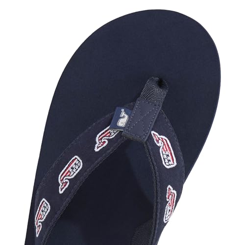 vineyard vines Men's Embroidered Flag Whale Foam Flip Flop2