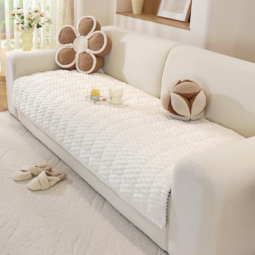 TANTEC Funda de Sofá Gruesa, (2026 Nuevos y Mejorados) Funda Sofa Chaise Long 3 Plazas, Ideal para Mascotas, Resistente a Arañazos y Pelos, Duradero y Lavable, (90 x 210 cm, Blanco)
