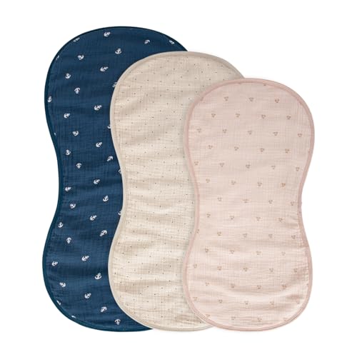 HOUSBAY Burp Cloths 100% Cotton Three Size Extra Soft Super Absorbent Baby Burping Cloth Newborn Bib Milk Spit Up Rags for Boys Girls