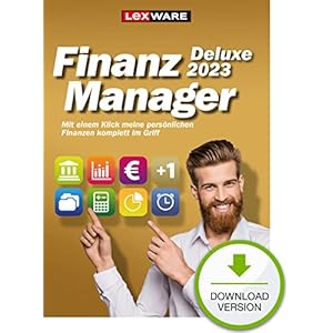 Lexware FinanzManager 2023 Deluxe Download | Onlinebanking und Finanzverwaltung für private Finanzen und Wertpapier-Handel | Deluxe | PC Aktivierungscode per Email