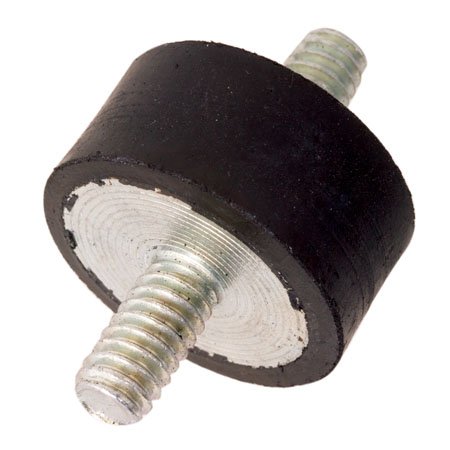.75 dia., 1/4-20 thds., 1.75 Lg., 40 Lbs Comp. Load, 6 Lbs. Shear load, Inch Double End Male/Male Natural Rubber Vibration Mount (1 Each)