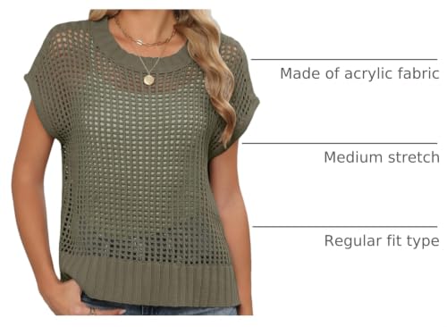 Image of ANRABESS Women's Tops 2026 Trendy Summer Shirts Crochet Cap Sleeve Knitted Sweater Spring Beach Vacation Clothes
