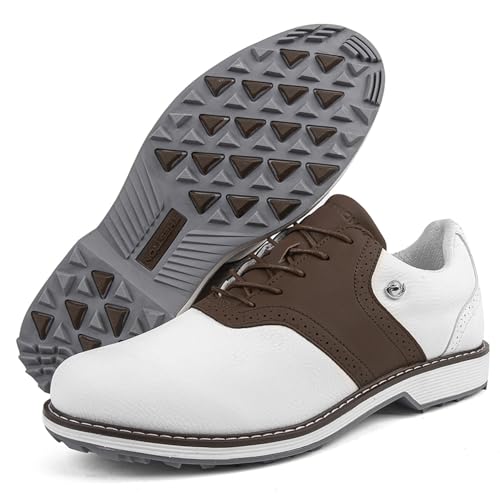 Zakey Sapatos de golfe masculinos profissionais sem espigas, calçados de caminhada confortáveis para
