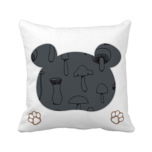 Housse de coussin carrée champignon pour raviver un canapé terne sans tout changer