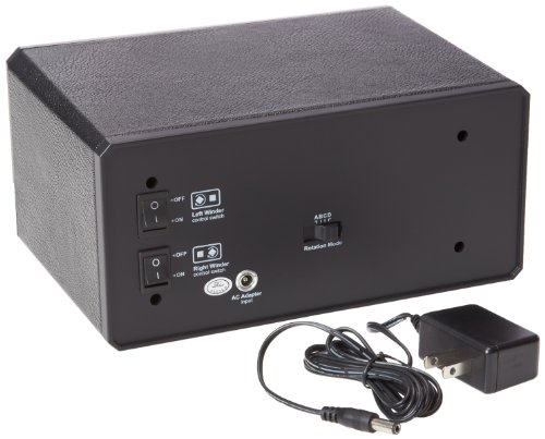 Diplomat Double Black Leatherette Watch Winder with Blue LED's