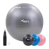 KM-Fit Gymnastikball 55cm | Trainingsball mit Luft-Pumpe | Sitzball Büro Anti-Burst | Ball für...