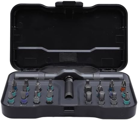 Ratchet Screwdriver Set, 24 in 1 with Storage Box Steel Multi Bit DIY Ratchet Screwdriver Set for Furniture Computer Bike