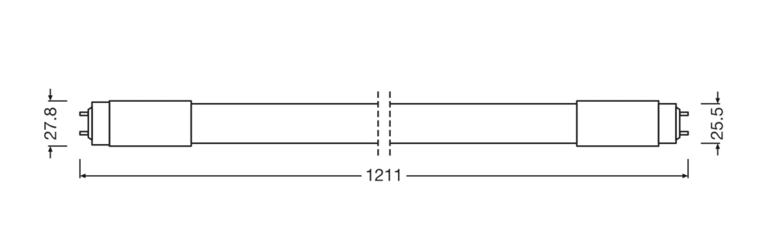 Osram LED-Röhren für elektronische und elektromagnetische Vorschaltgerät, 18 W, G13, Tube, double-ended, 3000 K, LEAD FREE Glas, Warm weiß, 8-er Pack