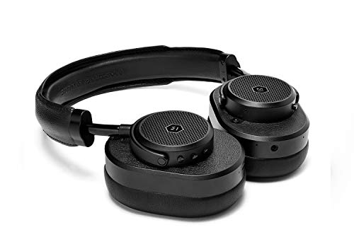 Image of Master & Dynamic MW65 Active Noise-Cancelling Wireless Headphones - Bluetooth Over-Ear Headphones with Mic - Luxury Black Metal /Black Leather