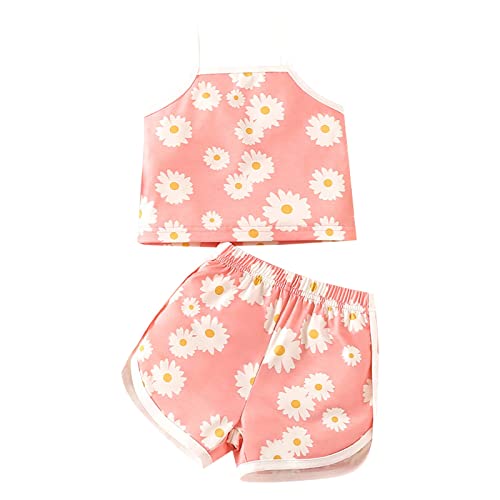 Menina Crop Top Criança Infantil Crianças Bebê Meninas Verão Feminino Rosa Doce Regata T-shirt Terno