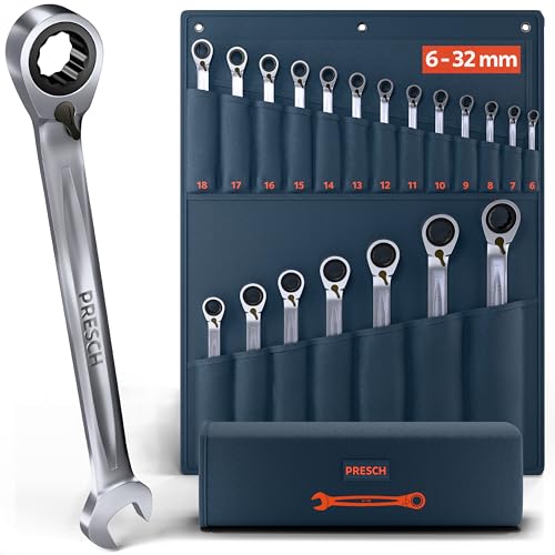 PRESCH Set di chiavi a cricchetto reversibili 20 pz (6-32mm)