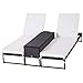 Outsunny Conjunto de 2 Tumbonas de Jardín con Cojines Acolchados Ratán con Mesa Auxiliar para Piscina o Terraza Carga 160kg 195x60x86 cm Acero Negro